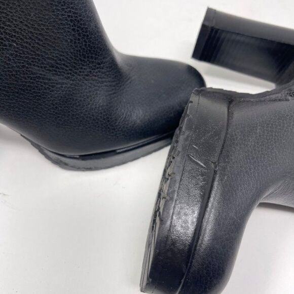 Vintage Tommy Hilfiger womans Black leather heel ankle booties 5.5M plat… - Picture 4 of 8
